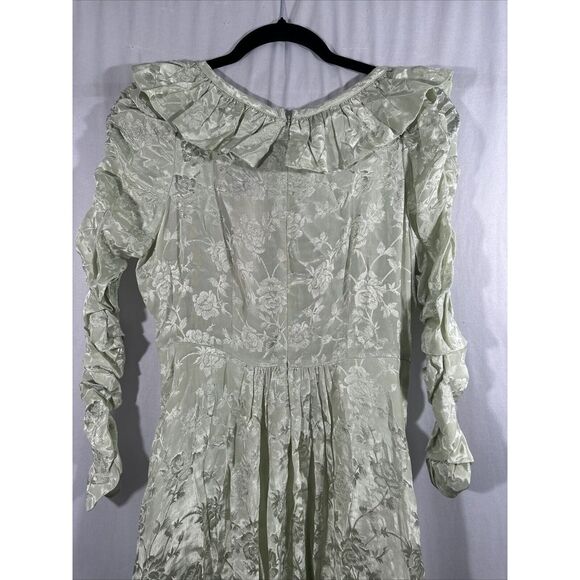 NEW byTiMo [ Large ] Floral Jacquard Long Sleeve‎ Maxi Dress in Pistachio Green - Picture 14 of 16